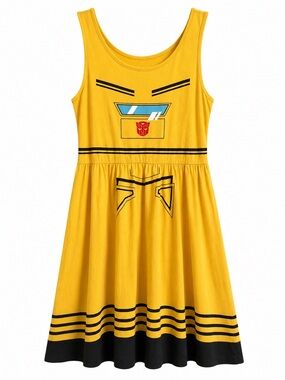 NWT Universal Studios Transformers Bumblebee Costume Dress Yellow Black Size L